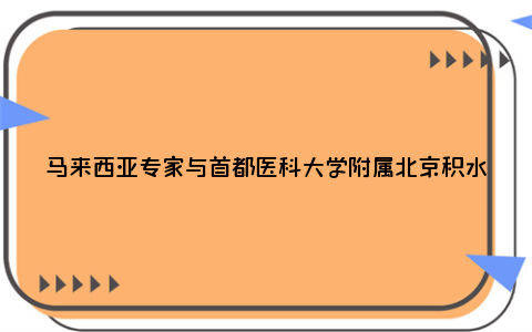 马来西亚专家与首都医科大学附属北京积水潭医院业务骨干座谈交流